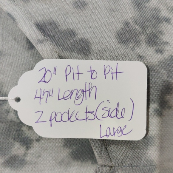 Daybreak 100% Rayon Women's Cloth & Stone Watercolor Gray/White  Dress Large - Picture 6 of 6